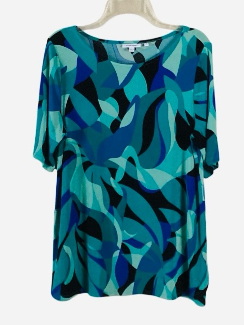 Chico’s Geometric Stretch Tunic Blouse Large